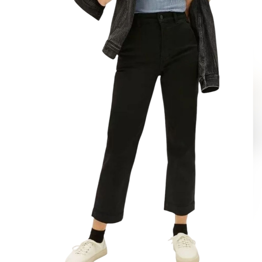 Everlane Cropped Straight Regular Black Denim Jeans Sz 4 - Picture 2 of 12